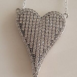 Elegant Silver Heart Pendant Necklace